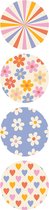 Sluitsticker Bloem / Flower - Hartjes - Streep - 4 assorti - Sluitzegel – Kadosticker | Moeder - Mama - Bedank kaart - Bedankje - Verjaardag | Envelop sticker | Cadeau – Gift – Cadeauzakje | Chique inpakken | DH collection