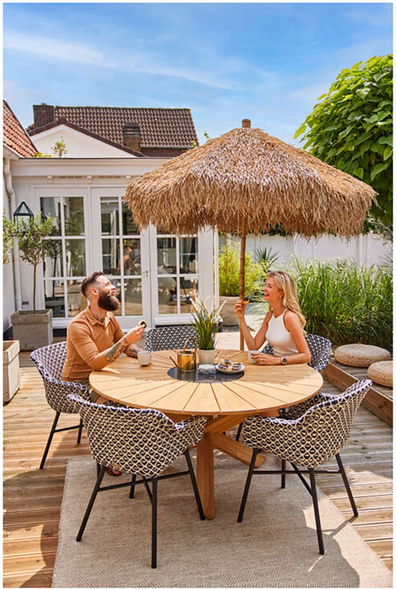 Hartman Delphine chaise de jardin dining - Noir/Blanc Wicker