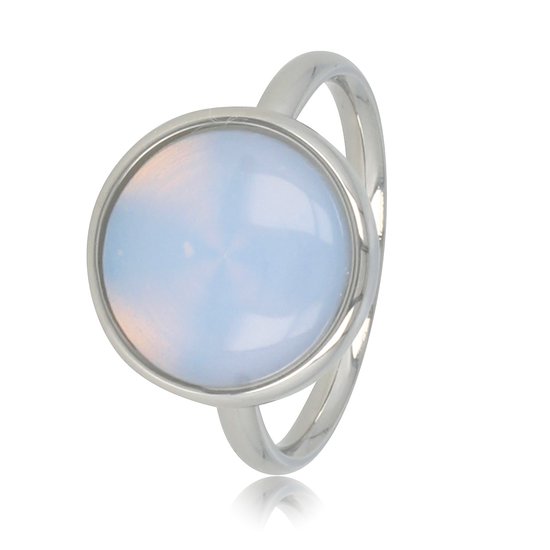 My Bendel - Zilveren ring met White Quartz edelsteen - Mooie zilveren ring met de bijzondere Witte Quartz steen - Met luxe cadeauverpakking