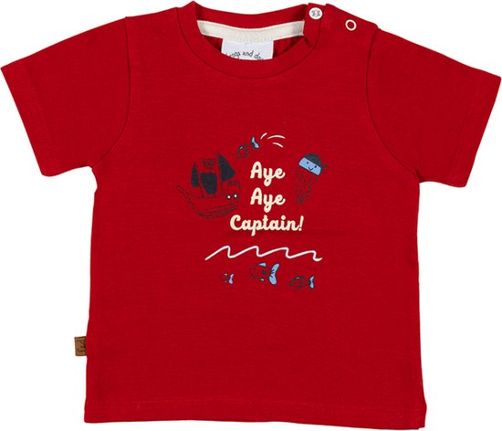 Frogs and Dogs-Pirate T-shirt Captain-Red - Maat 74