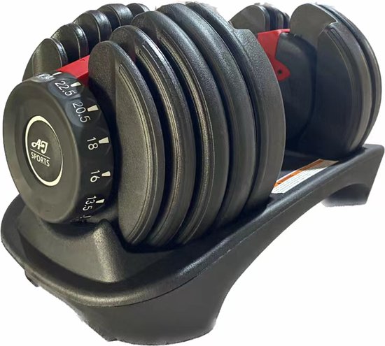 AJ-Sports Verstelbare Dumbell 24 KG - 2kg t/m 24kg - Dumbells set - Gewichten set - Halterset - Fitness gewichten - Krachttraining - Fitness - Gym - Sport - 15 Dumbells in één! - Let op PER STUK = 1 Dumbbell!