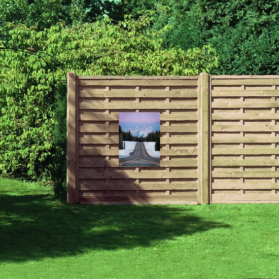 WallClassics - Poster de jardin - Autoroute escarpée avec vue sur BergAUt - 60x80 cm Photo sur poster de jardin (décoration murale pour l'extérieur et l'intérieur)