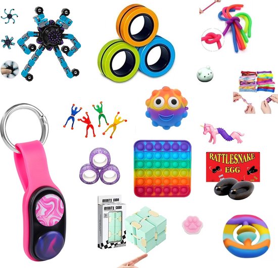 Fidget Toys Mystery box XL FIDGETS Surprise 15 Stuks Toppers van