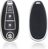 Autosleutel hoesje - TPU Sleutelhoesje - Sleutelcover - Autosleutelhoes - Geschikt voor Suzuki- zwart - A3a - Auto Sleutel Accessoires gadgets - Kado Cadeau man - vrouw