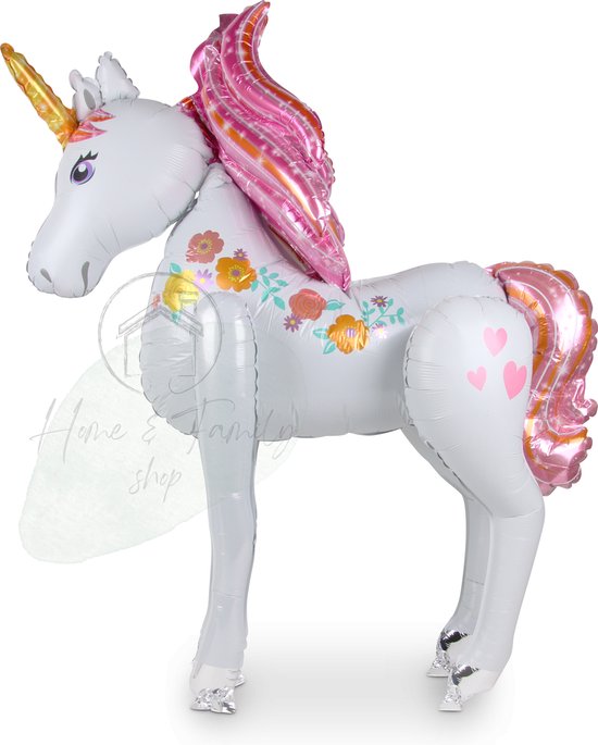 Grote Unicorn 3D Ballon – Maat: XL – Unicorn decoratie – Unicorn feestversiering – Folieballon - Kinderfeestje