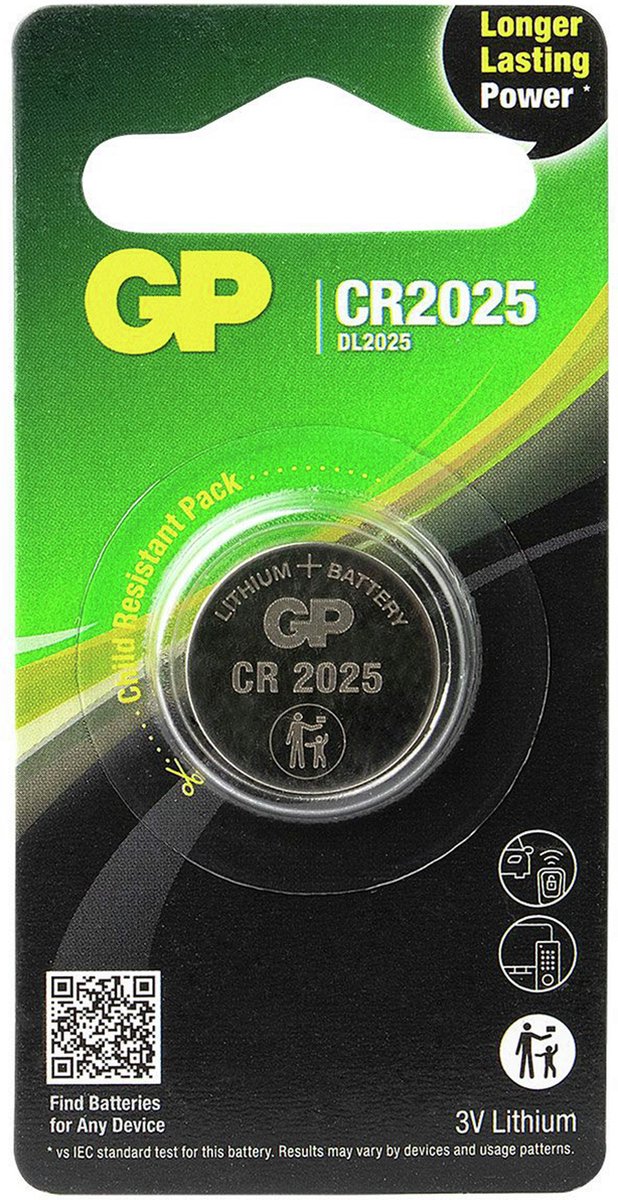 GP Batteries - GP Batteries Knoopcel CR2025 Lituim 3V - 30 Dagen Niet Goed Geld Terug