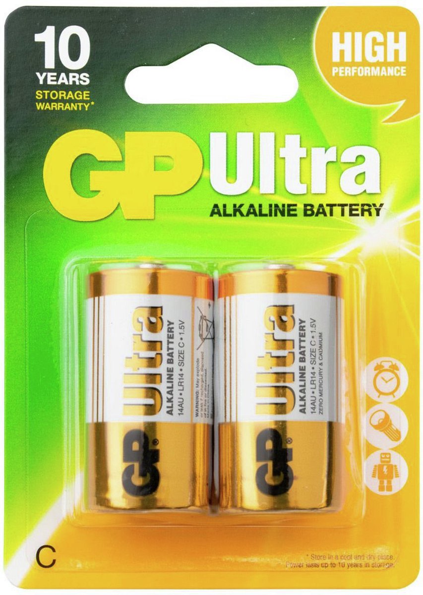 GP C Ultra Alkaline Batterijen - 2 stuks