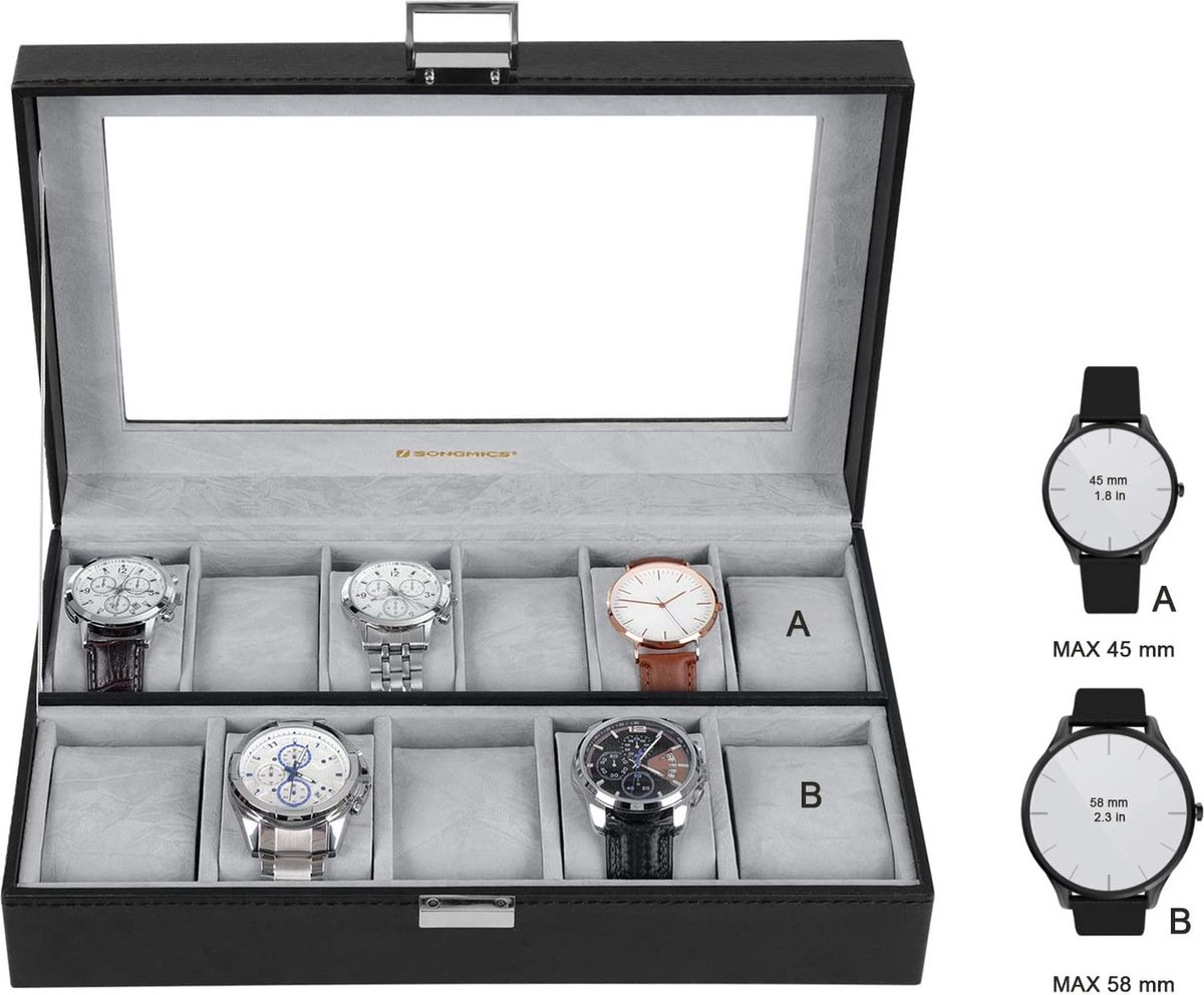Horlogedoos \ horloge opbergbox | kijkdoos | horlogedoos | Horlogekist - watch box jewelry box - 6 compartments