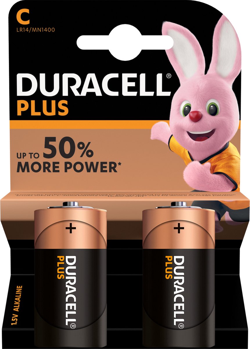 Duracell C Plus Power Alkaline Batterijen - 2 stuks