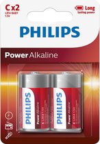 2 pièces (1 blister et 2 pièces) - Pile alcaline Philips Power C / LR14