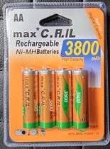 4 Stuks AA Oplaadbare Batterij 3800MAH-1.2V NI-MH