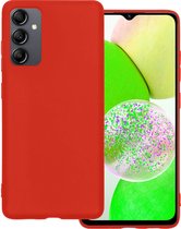 Hoes Geschikt voor Samsung A14 Hoesje Siliconen Back Cover Case - Hoesje Geschikt voor Samsung Galaxy A14 Hoes Cover Hoesje - Rood