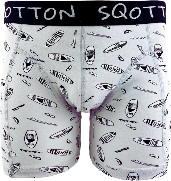 SQOTTON - Boxershort - Beach - Grijs - Maat XXL