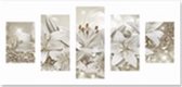 Diamond painting afmeting 45 x 95 cm - 5 Luik - Bloemen in het wit