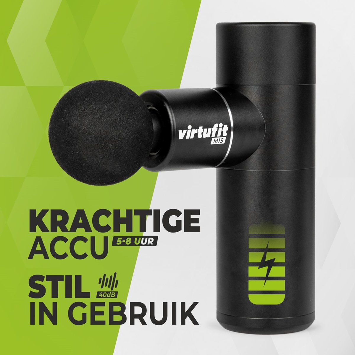 Afbeelding 2 van VirtuFit M1s Mini Massage Gun - 4 opzetstukken - Oplaadbaar - Spier Massage - Draadloos - Inclusief Opbergkoffer- Professioneel