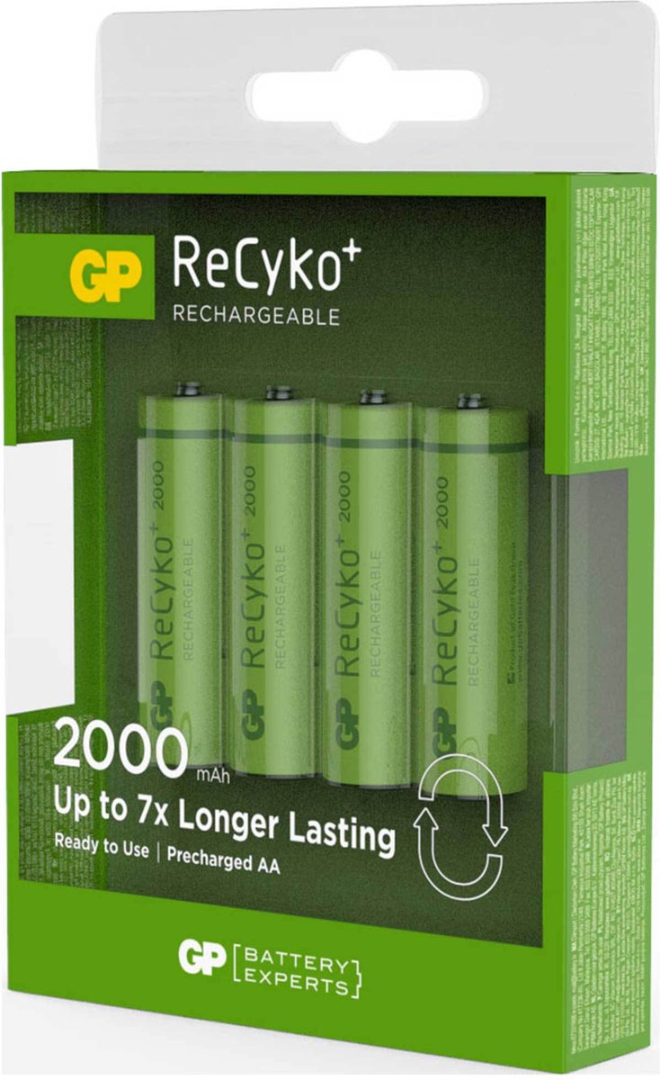GP ReCyko Rechargeable AA batterijen - Oplaadbare batterijen AA (2100mAh) - 4 stuks