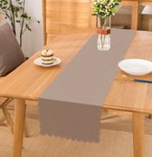 De Groen Home Chemin de table textile en velours imprimé - Couleur vison - Uni - 45x260