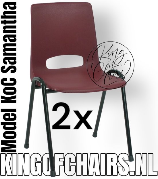 King of Chairs -Set van 2- Model KoC Samantha bordeaux met zwart onderstel. Stapelstoel kuipstoel vergaderstoel tuinstoel kantine stoel stapel stoel kantinestoelen stapelstoelen kuipstoelen arenastoel De Valk 3320 bistrostoel bezoekersstoel