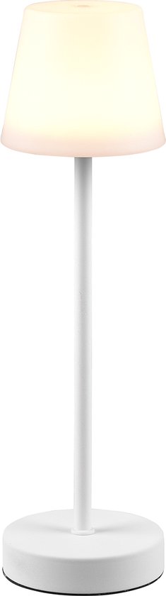 LED Tafellamp met Opbaadbare Batterijen - Torna Marty - 2.2W - Aanpasbare Kleurtemperatuur - Dimbaar - Spatwaterdicht IP44 - Rond - Wit