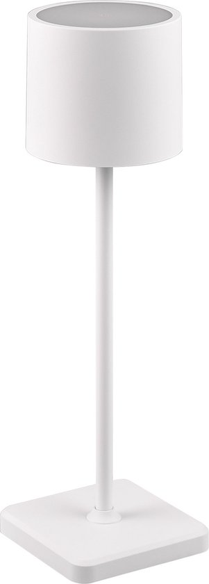 LED Tafellamp met Opbaadbare Batterijen - Torna Ferno - 1.5W - Aanpasbare Kleurtemperatuur - Waterdicht IP54 - Vierkant - Wit