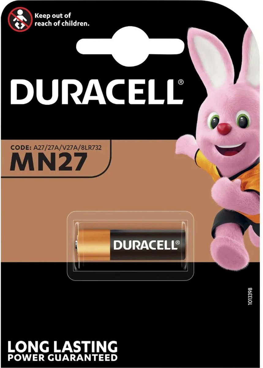 Caius Hub Afslachten Duracell MN27 - GP27A - A27 - L828 12V alkaline batterij - 1 stuk | bol.com