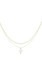 White clover ketting 18K - gold plated - waterproof - nikkel vrij - goud - gold - wit - white - ketting - necklace - dubbele ketting - layering - layer - clover - klaver -