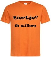Grappig T-shirt - ik willem - koningsdag - biertje - wijntje - feestje - maat M