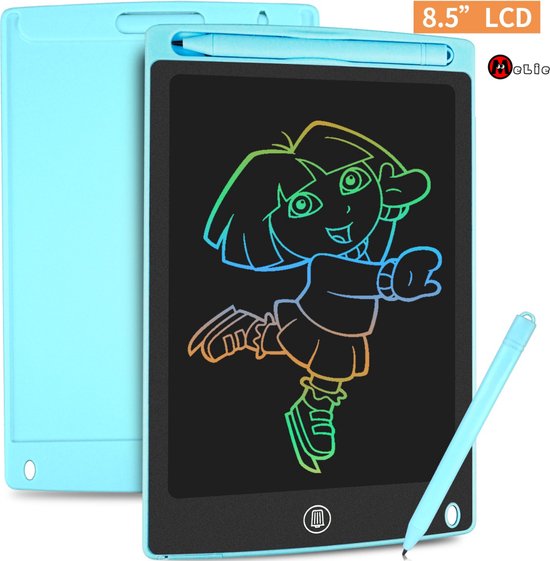 MeLie - LCD Tekentablet - 8.5 Inch - Schrijftablet - Tekenbord - Voor Kinderen - Interactief Speelgoed - Cadeau - Blauw