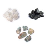Ruwe Edelstenen Set - Labradoriet, Amazoniet & Bergkristal - HSP & Overprikkeling - 3 Tot 5cm Per Steen - Edelstenen & Mineralen