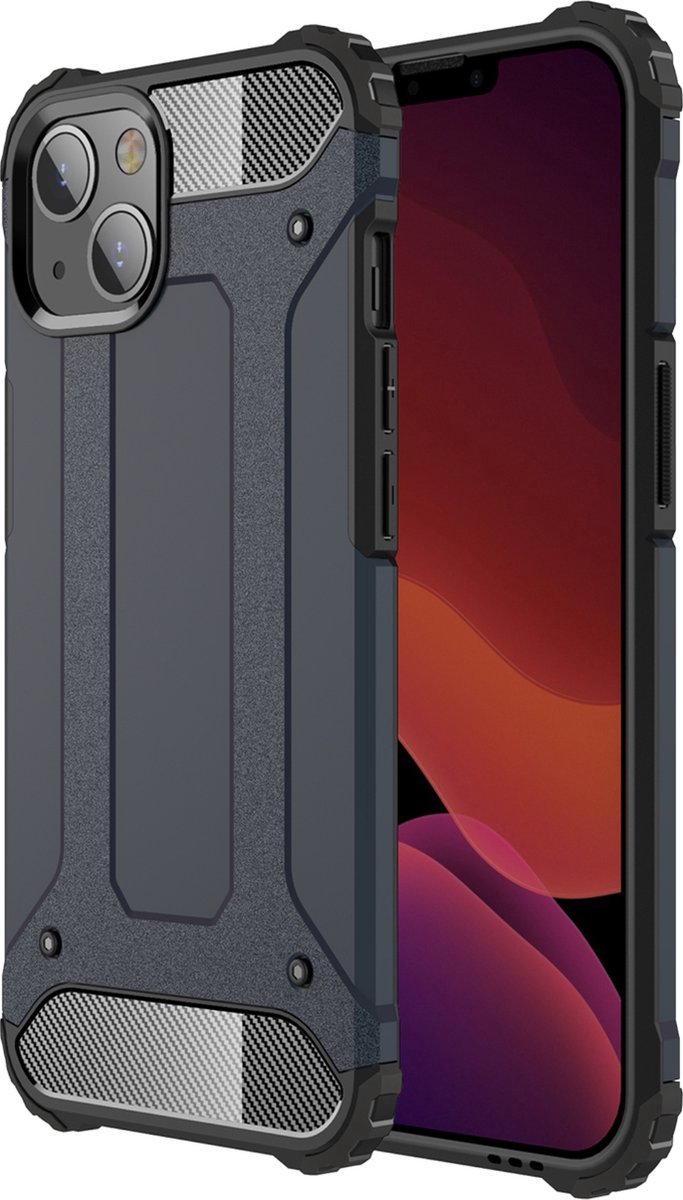 Backcover geschikt voor Apple iPhone 14 Plus - Donkerblauw - Shockproof Armor