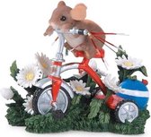 Charming Tails- I Just Need A Little Push- Model fiets- Decoratie- Hoogte 10cm- Woonkamer Decoratie- Fitz & Floyd- Vintage- Hangemaakt- Driedimensionale Wenskaart