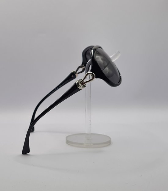 Dames zonnebril gepolariseerd / zwarte bril met harde en zachte brillenkokers en doekje - UV400 cat 3 - bril met brillenkoker / grijze glas - PZ2306 Aland optiek van DAM — afbeelding 3