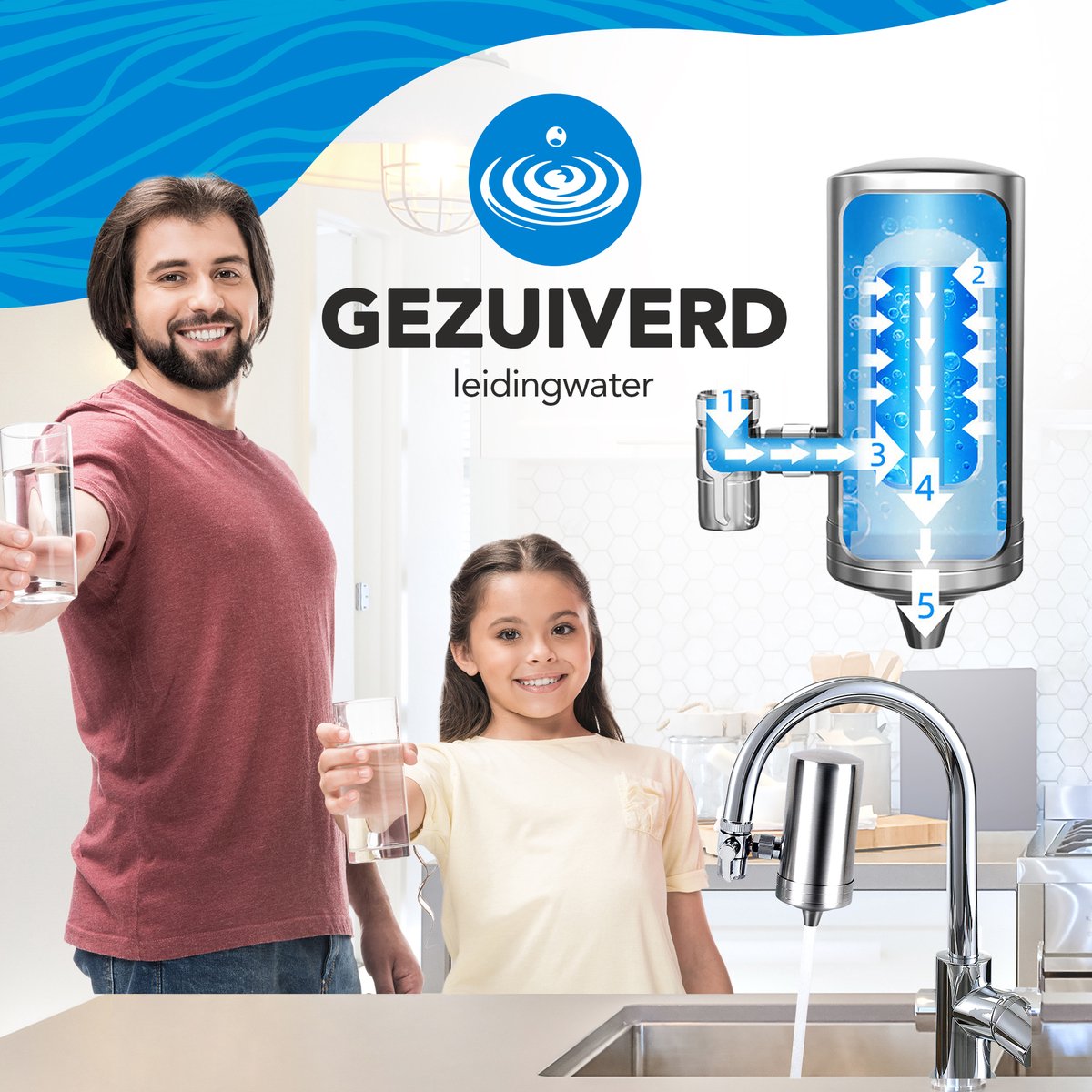Sesox Clean Water Filter kraan - Waterfilter voor zuiver water