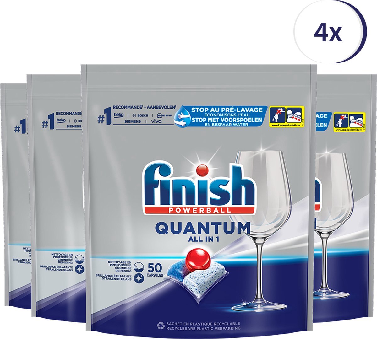 Goedkoopste Finish Quantum All in 1 Regular Vaatwastabletten - 50 Stuks x4
