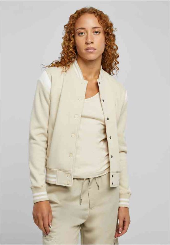 Urban Classics - Inset Sweat College jacket - 3XL - Creme/Wit