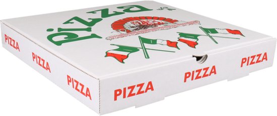 Boîte à pizza, Americano, carton ondulé, 32x32x3cm, blanc | bol