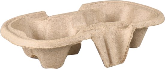 Biodore Draagtray - 2 bekers - 216x116x45.7mm - papierpulp - 50 stuks | bol