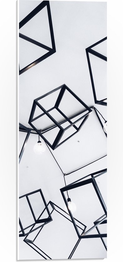PVC Schuimplaat- Geometrisch Vliegend door Witte Omgeving - 20x60 cm Foto op PVC Schuimplaat