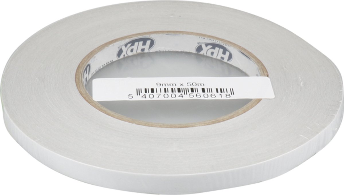 Dubbelklevend tape - PP - 9mm - 50m -
