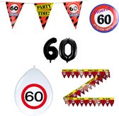 60 jaar verjaardag versiering pakket verkeersbord | 60 jaar versiering | 60 jaar feestje