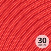 Home Sweet Home - Strijkijzersnoer Rood - stof - bestel 30 meter - elektriciteitssnoer 3 aderig - textielkabel 3x0.75m² - VDE gekeurd elektriciteitskabel - maak zelf je eigen unieke lamp!