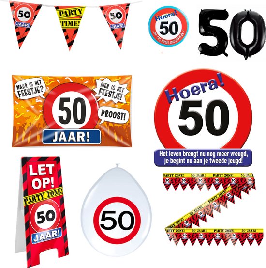Verkeersbord vlaggenlijn 40 jaar 10 meter - | Celebrate Online