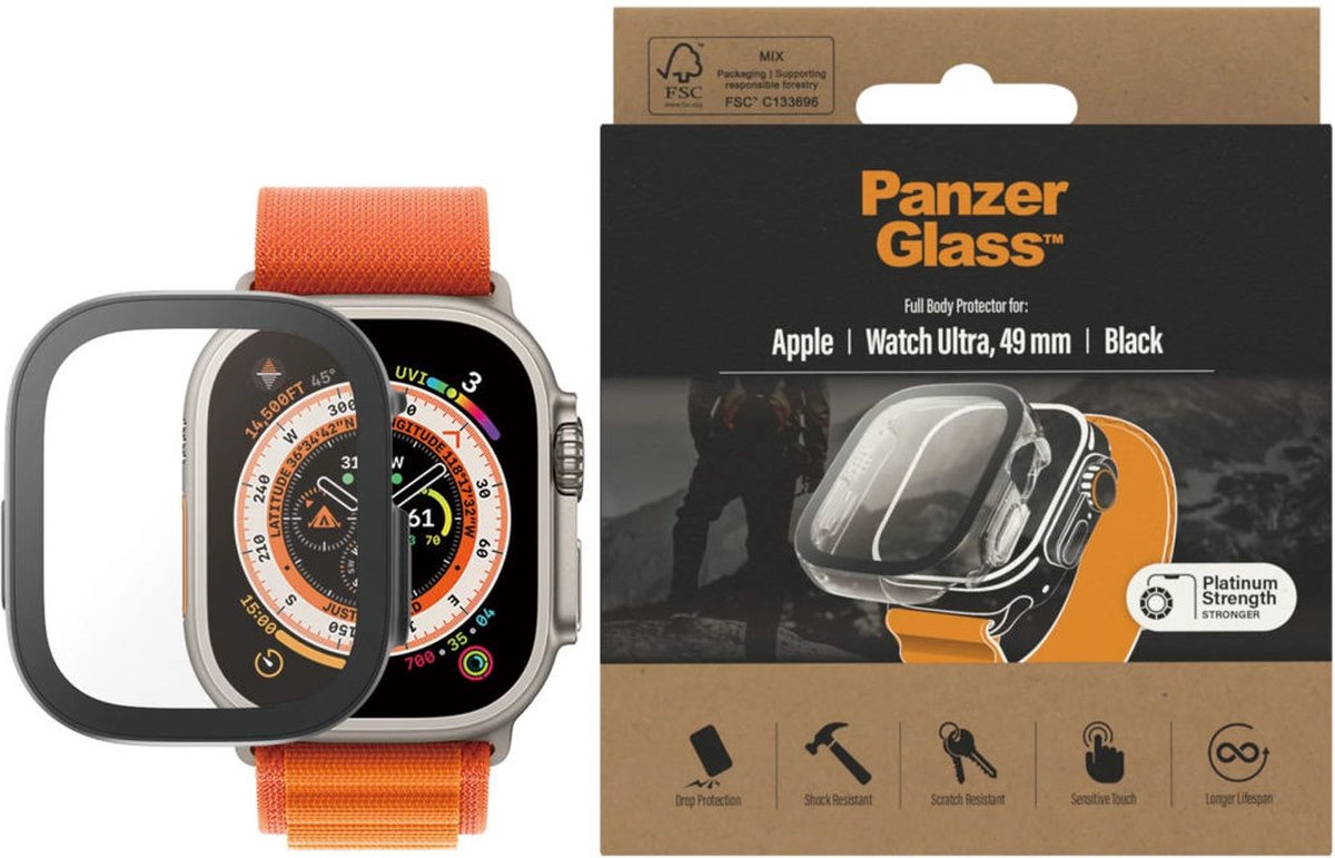 PanzerGlass Full Body Case voor de Apple Watch Ultra / Ultra 2 / Ultra 3 - 49 mm - Black