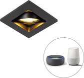 QAZQA qure - Moderne LED Smart Inbouwspot incl. wifi - 1 lichts - L 100 mm - Zwart - Woonkamer | Slaapkamer | Keuken