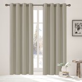 HOOMstyle Kant en Gordijn - Verduisterend - Met Ringen 140x270cm - Beige / Zand | bol.com