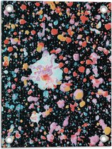 Tuinposter – Kleine Vlekken in Pastelkleuren op Zwarte Achtergrond - 30x40 cm Foto op Tuinposter (wanddecoratie voor buiten en binnen)