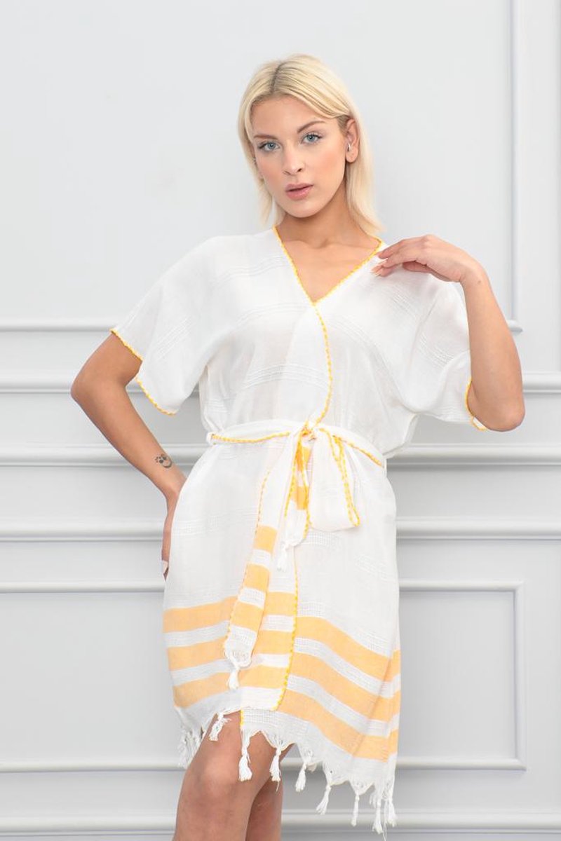 Lubna Home Strand Tunik -strand Badjas S-M GEEL
