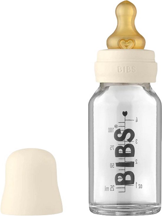 Babyflesje - Bibs Ivory 110 ml Glazen Fles 5013216