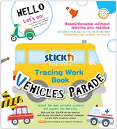 Stick'n Voertuigen Tekenboek - Stickerboek - Creatief - Educatief Speelgoed - Voor Kinderen