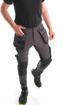 BITCO GARONNE Pantalon de travail stretch Homme Grijs - Hydrofuge et oléofuge Poches genouillères Renforcé en CORDURA®